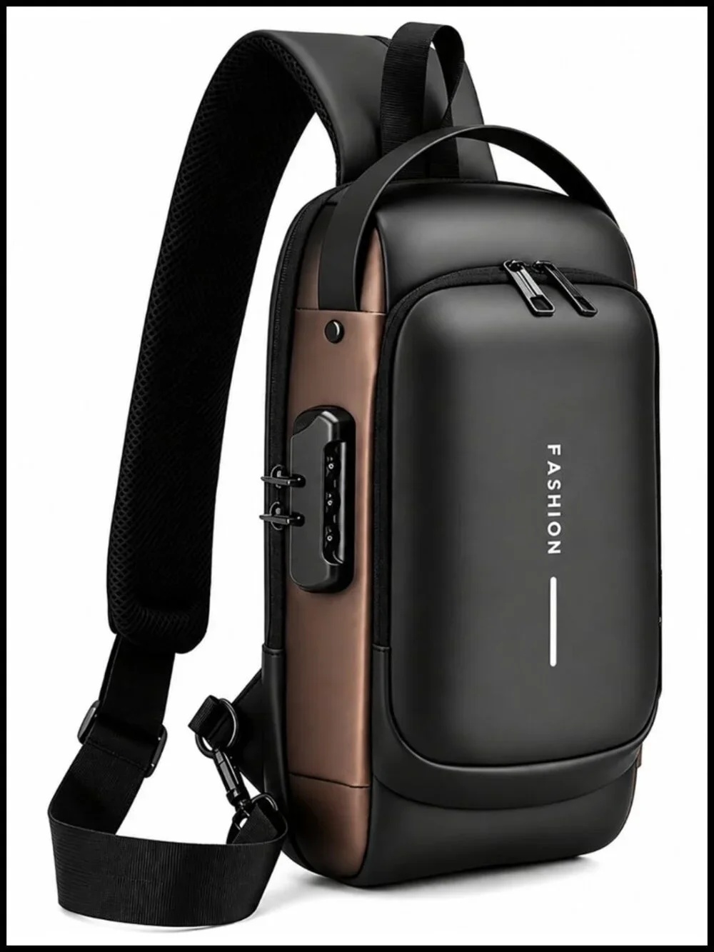 Anti-Theft Crossbody Sling Backpack with USB Charging Port for Travel Work